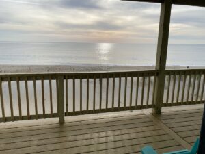 Ocean view from deck of OBX beach house rental