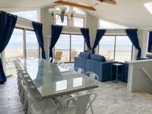 Ocean view from dining and living room of Outer Banks beach house rental