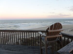 Ocean view from deck of OBX beach house rental
