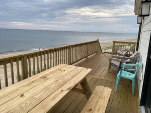 Ocean view from deck of OBX beach house rental