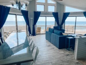 Ocean view from dining and living room of Outer Banks beach house rental