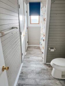 Full bathroom in oceanfront vacation rental house in Nags Head, North Carolina