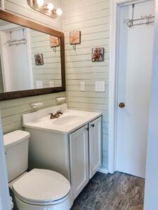 Full bathroom in oceanfront vacation rental house in Nags Head, North Carolina