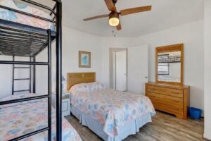 Guest bedroom in oceanfront rental home in North Carolina