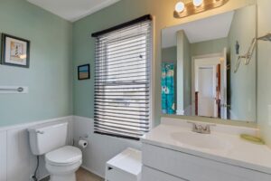 Hall bathroom in outer bank oceanfront rental home