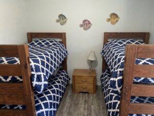 Guest bedroom in oceanfront rental home in North Carolina