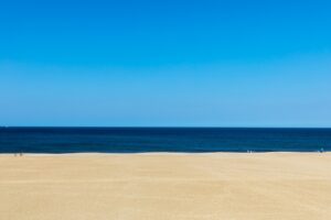 Ocean and beach view from deck of OBX beach house rental