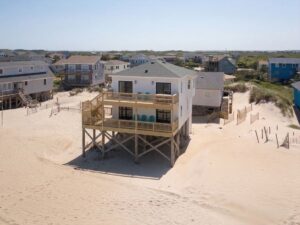 Exterior of oceanfront beach house rental in Nags Head OBX