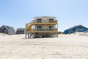 Exterior of oceanfront beach house rental in Nags Head OBX